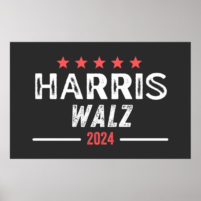 Poster Harris Walz 2024, kamala harris presidente, Walz V (Frente)