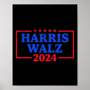 Poster Harris Walz 2024 Logotipo Democrata Kam