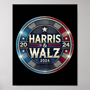 Poster Harris Walz 2024 Presidente da República
