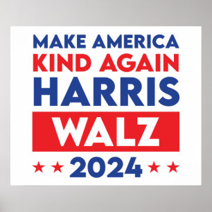 Poster Harris Walz 2024 Torna A América Mais Forte Novame