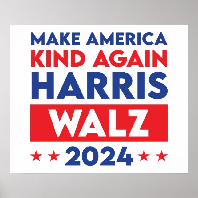 Poster Harris Walz 2024 Torna A América Mais Forte Novame (Frente)