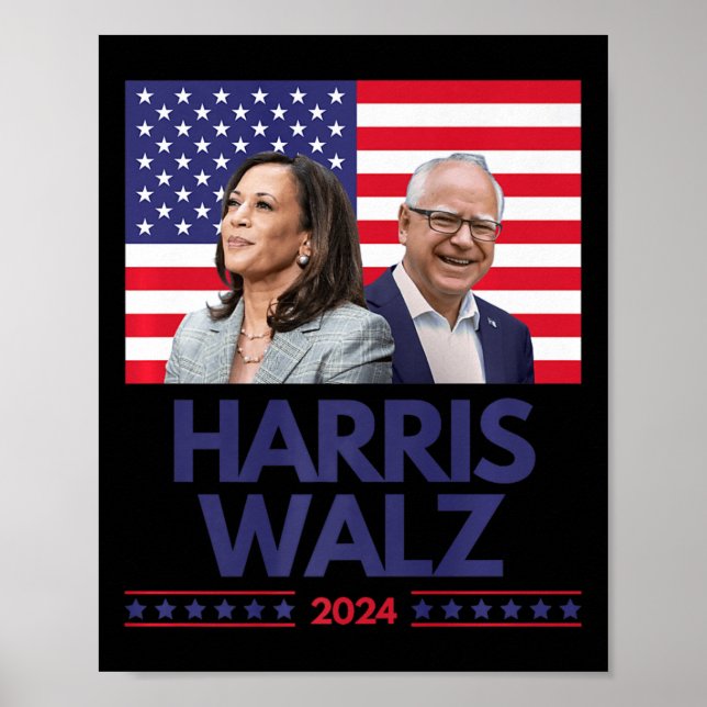 Poster Harris Walz Election Kamala Harris Tim Waltz Ameri (Frente)