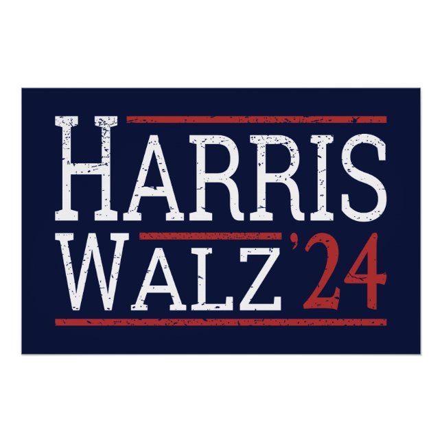 Póster Harris Walz Eleição 2024 I (Frente)