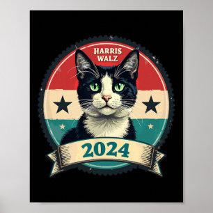 Poster Harris Wheimer 2024 Engraçado Eleição De Gato Kama