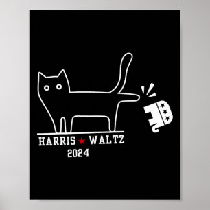 Poster Harris Wheimer 2024 Engraçado Eleição De Gato Kama