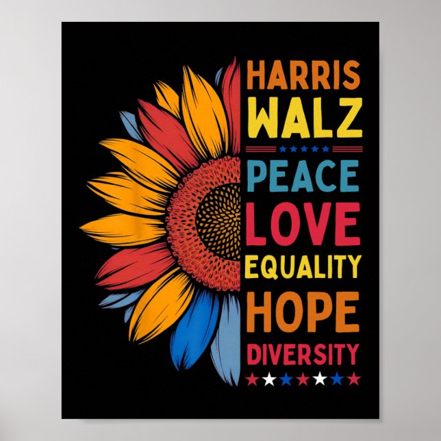 Poster Harris Wheimer Peace Love Igualdade Esperam divers (Frente)