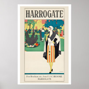Poster Harrogate North Yorkshire Inglaterra Viagens Antig