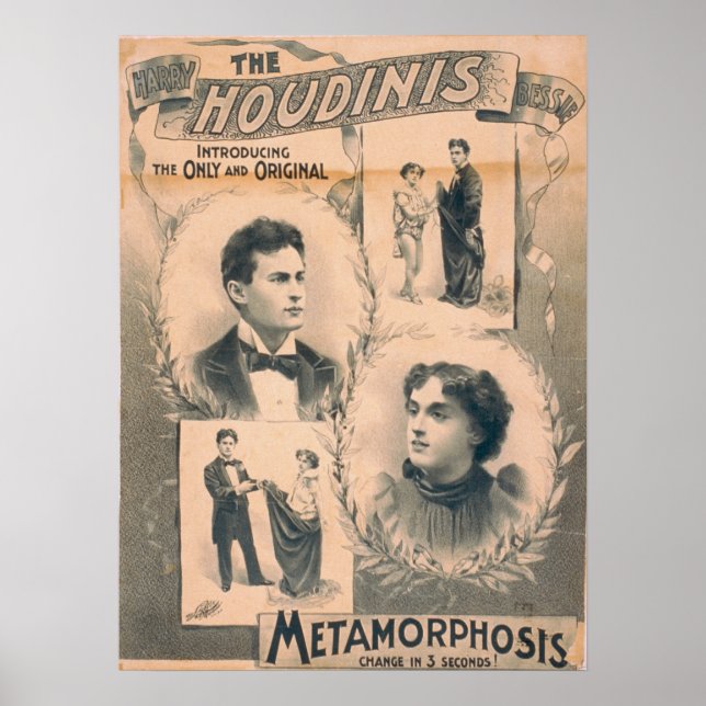 Poster Harry & Bessie HOUDINI VAUDEVILLE (Frente)