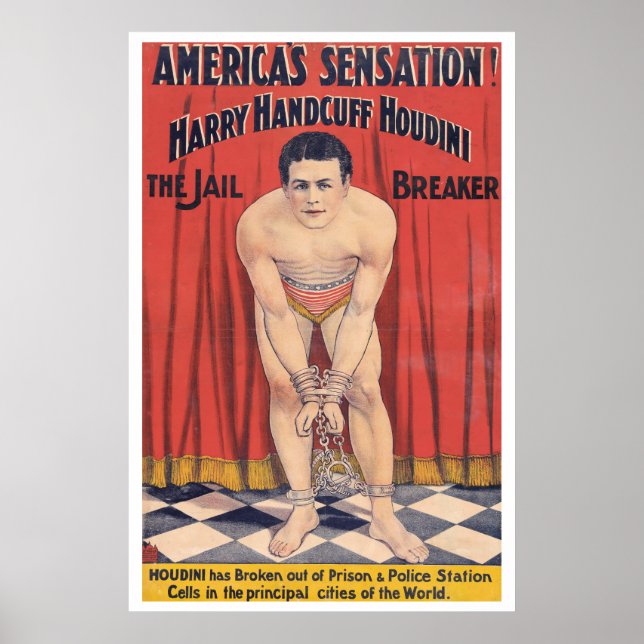 Poster Harry Handcuff Houdini, o quebrador da prisão de 1 (Frente)