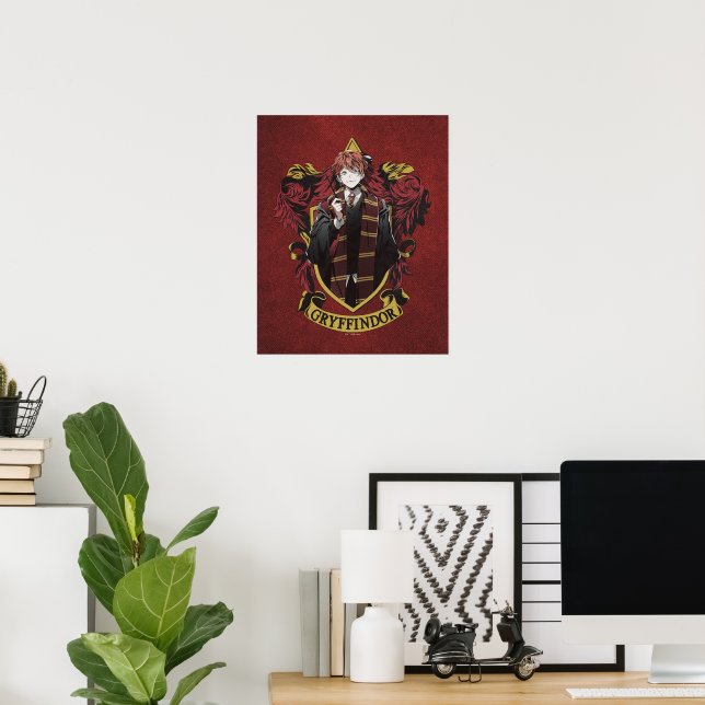 Poster HARRY POTTER™ | Anime Ron Weasley House Crest (Escritório em casa)