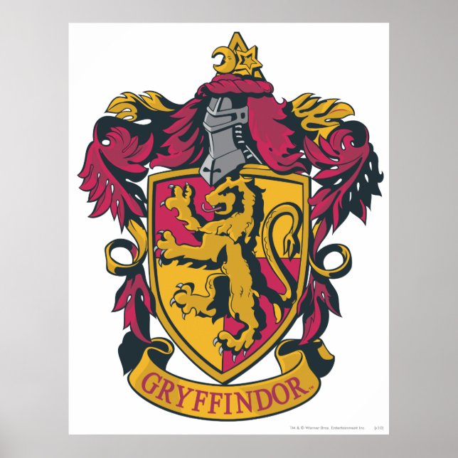 Póster Harry Potter | Brasão da Grifinória Dourado e Verm (Frente)