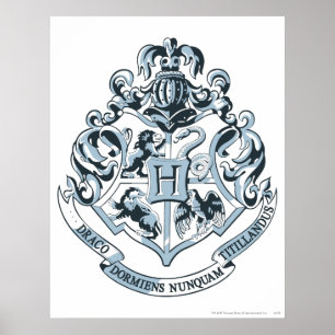 Póster Harry Potter   Brasão de Hogwarts - Azul