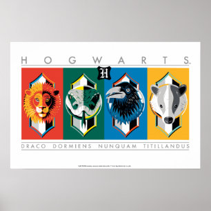 Poster Harry Potter   Brasões das Casas de HOGWARTS™