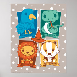 POSTER HARRY POTTER™ | CASAS DA HOGWARTS™ EM DESENHO