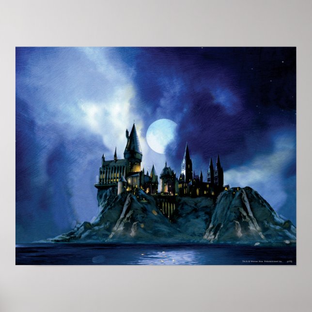 Póster Harry Potter Castle | Hogwarts à noite (Frente)