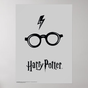 Poster Harry Potter   Cicatriz e óculos de relâmpago