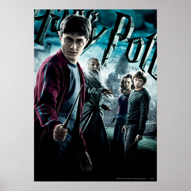 Póster Harry Potter com Dumbledore Ron e Hermione 1 (Frente)