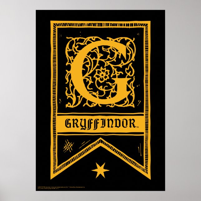Poster Harry Potter | Estandarte Monograma da Gryffindor (Frente)