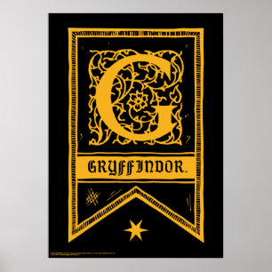 Poster Harry Potter   Faixa do Monograma Gryffindor