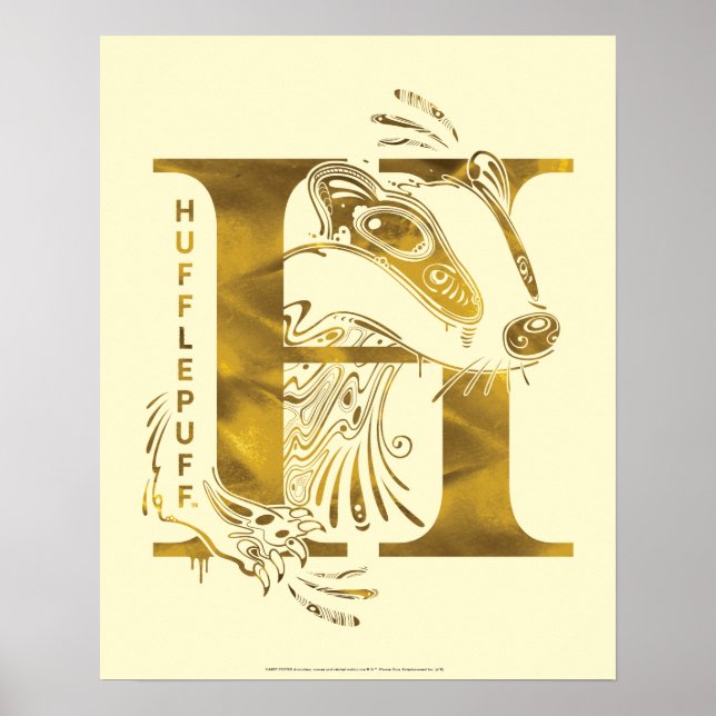 Poster Harry Potter | Gráfico Aguamenti HUFFLEPUFF™ (Frente)