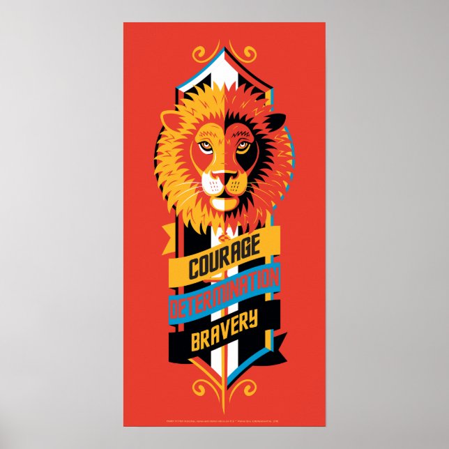 Poster Harry Potter | GRYFFINDOR™ Brasão de Característic (Frente)