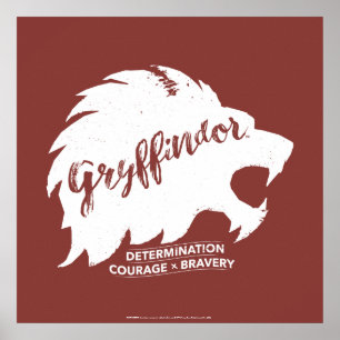 Poster Harry Potter   GRYFFINDOR™ Tipografia Silhueta