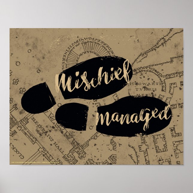 Poster Harry Potter | MESCHIEF MANAGED™ Map Pegging (Frente)