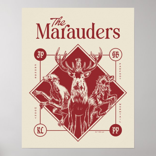 Poster HARRY POTTER™ O Gráfico Marauders Animagus (Frente)