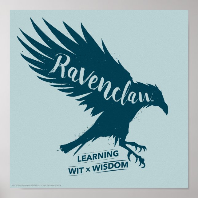 Poster Harry Potter | RAVENCLAW™ Silhueta Tipografia (Frente)