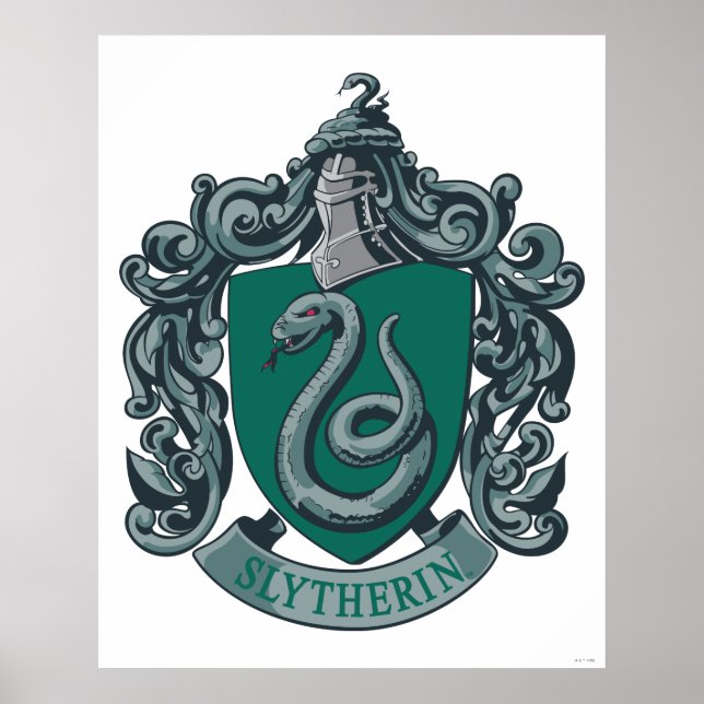 Póster Harry Potter| Slytherin Crest Green (Frente)