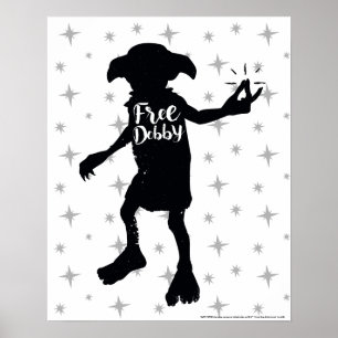 Poster Harry Potter   Tipografia Silhouette "Dobby Livre"