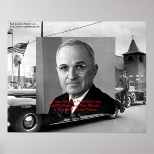 Póster Harry Truman "Não Deu o Inferno" Palavra De Sabedo
