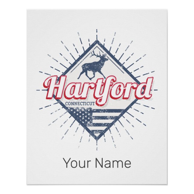 Póster Hartford City Connecticut EUA (Frente)