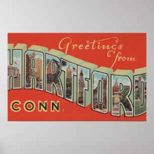 Póster Hartford, Connecticut - Cenas com Letra Grande 3