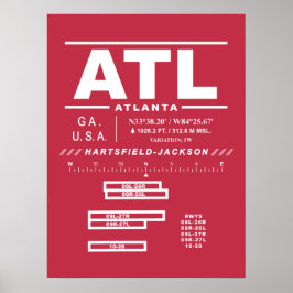 Poster Hartsfield-Jackson Atlanta Aeroporto Internacional