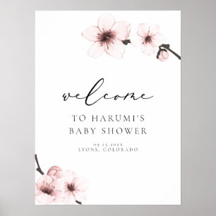 Poster HARUMI Sakura Cherry Blossom Chá de fraldas bem-vi