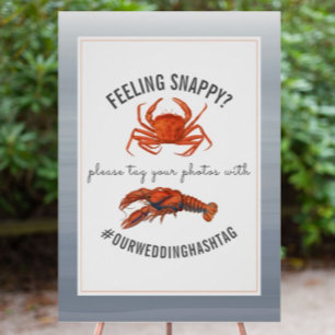 Poster Hashtag de Casamento Sentindo Instantâneo Sinal de