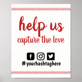 Poster Hashtag de Casamento Social de Casamento de Esport