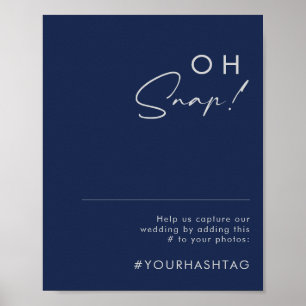 Poster Hashtag de Snap Blue Silver, Marinho minimalista m