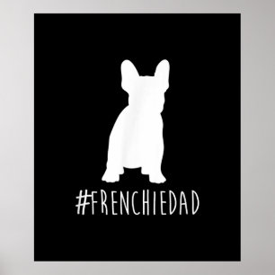 Poster hashtag frenchie pai presente de pai de buldogue