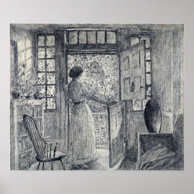 Poster Hassam - A Porta Neerlandesa (Holley House Cos Cob (Frente)