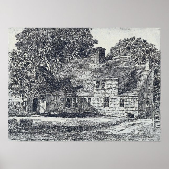 Poster Hassam - Antiga Dominy House Easthampton (Frente)