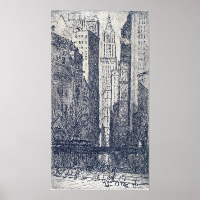 Poster Hassam - Battery Park (Frente)