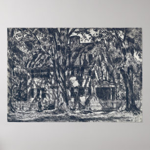 Poster Hassam - Casa Lion Gardiner Easthampton