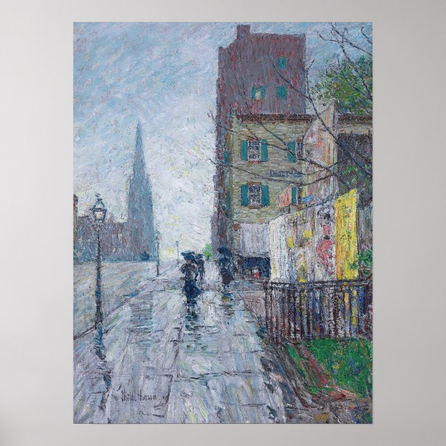 Poster Hassam - Dia Chuvoso 1890 (Frente)
