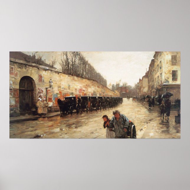 Poster Hassam - Estação De Cabina Rue Bonaparte 1887 (Frente)