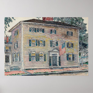Poster Hassam - Frame Mansion New Hampshire 1917