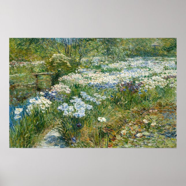 Poster Hassam - O Jardim de Água 1909 (Frente)
