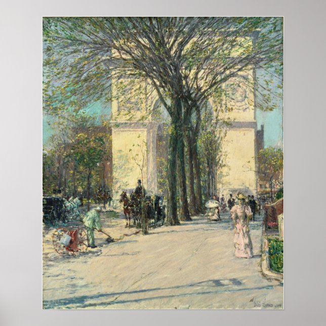 Poster Hassam - Primavera do Washington Arch (Frente)