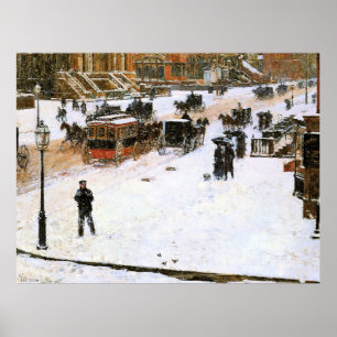 Poster Hassam - Quinta Avenida no inverno
